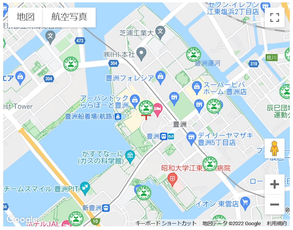 マップを拡大することで、より広い範囲のステーションを検索できる