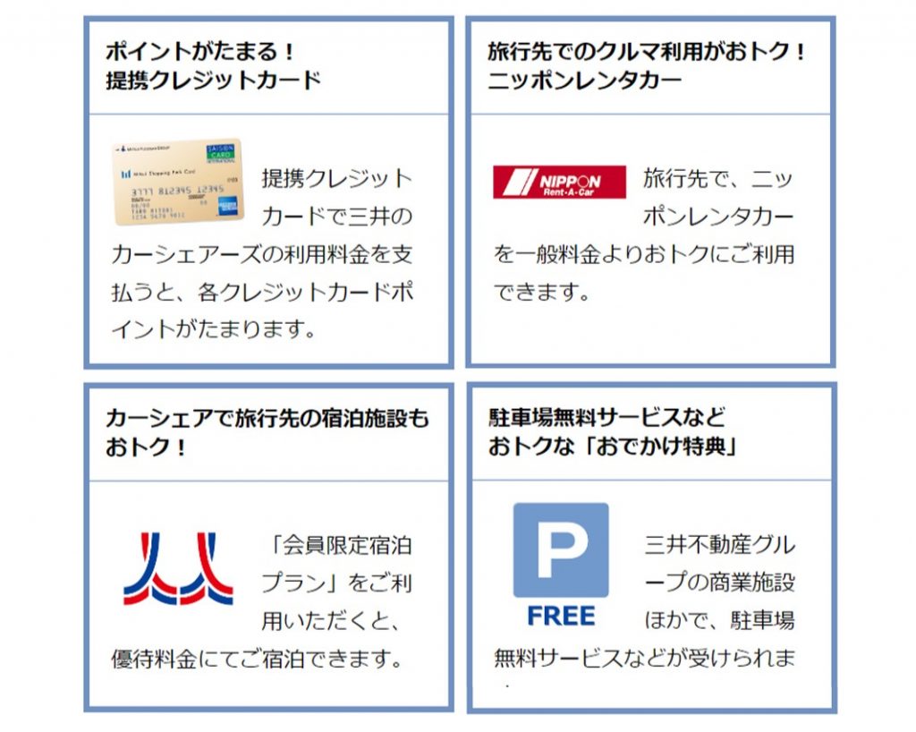 三井のカーシェアーズ会員特典