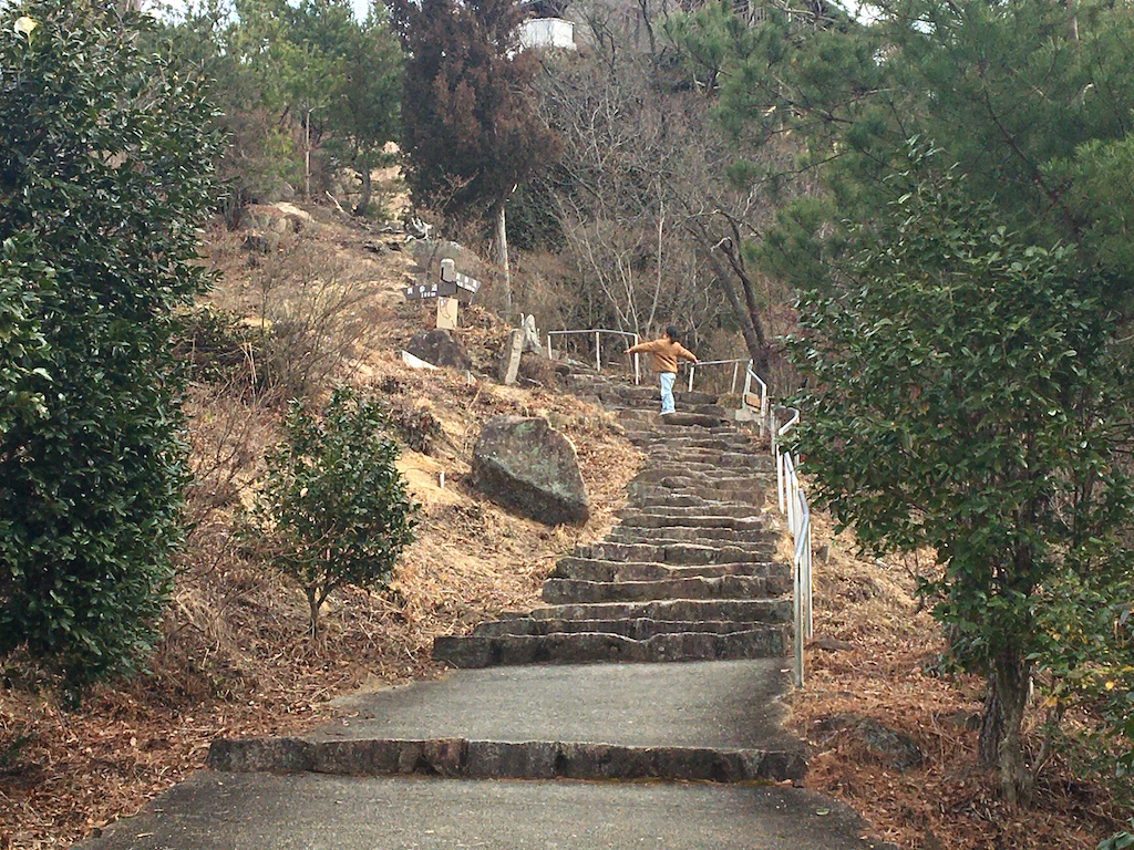 ひたすら続く階段。道中見晴らしのいい景色が楽しめる