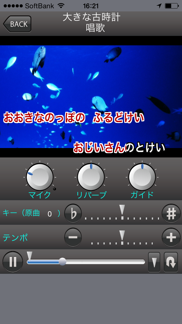 アプリでは本物さながらのカラオケが楽しめる