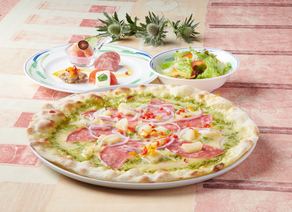 ピザのセレクトコースの一部(税込み2,500円)
