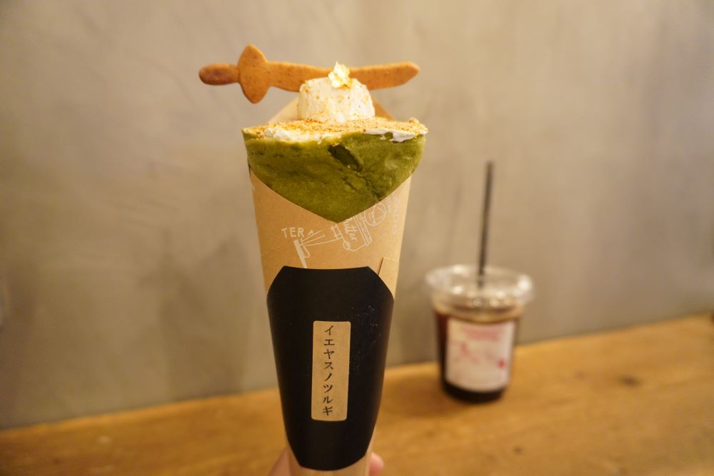 「イエヤスノツルギ」880円(税込み)、「アイスコーヒー」450円(税込み)