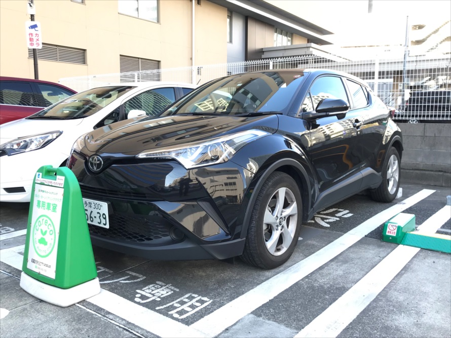 トヨタ「C-HR」は750台以上を設置(2020年1月29日現在)。さまざまなステーションから利用できる