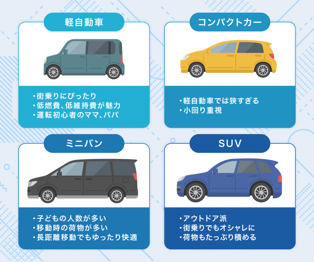 用途やライフスタイルに合わせて乗り換えられる