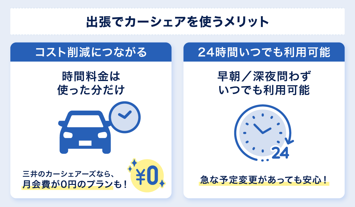 出張でカーシェアを使うメリット