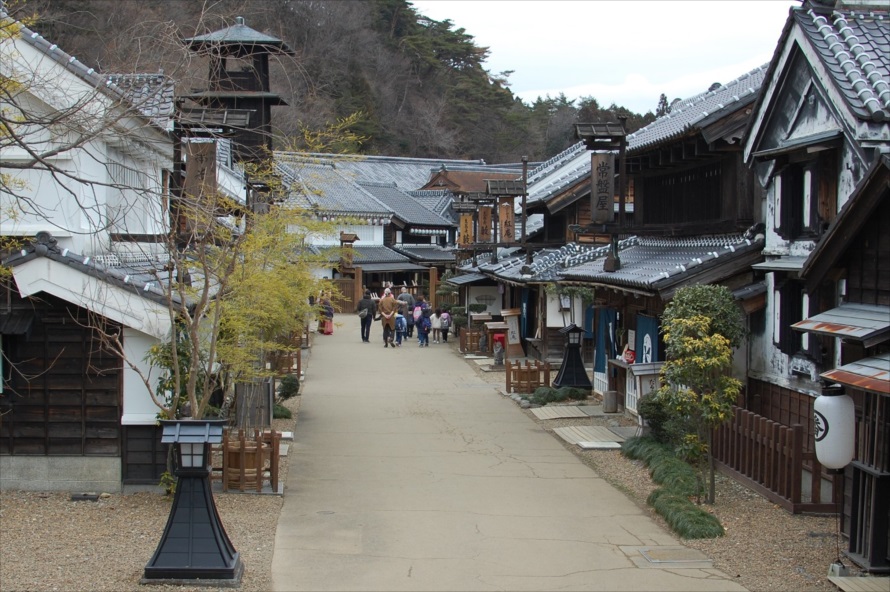 江戸ワンダーランドの町並みは、江戸時代の中期を再現している 