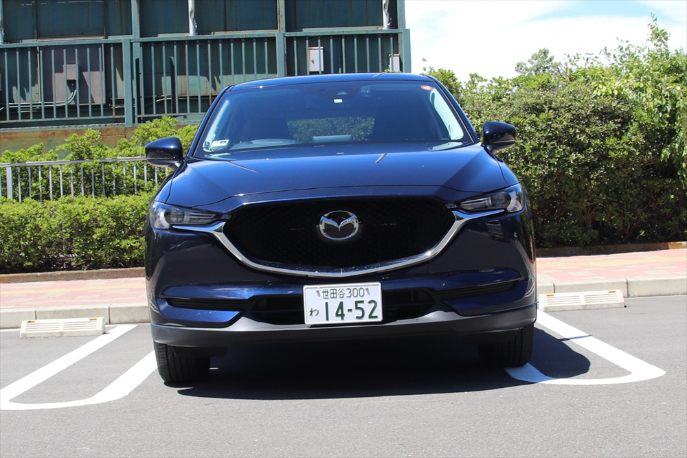  「水平」が合っていない状態で撮影した車体正面の写真 