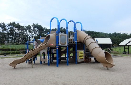 うんていや滑り台が一緒になった複合遊具