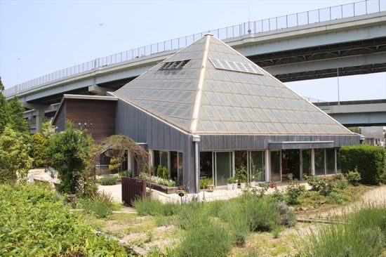 「人と自然の共生館」は、ハーブ園とガラス温室がある他、資料展示室もある