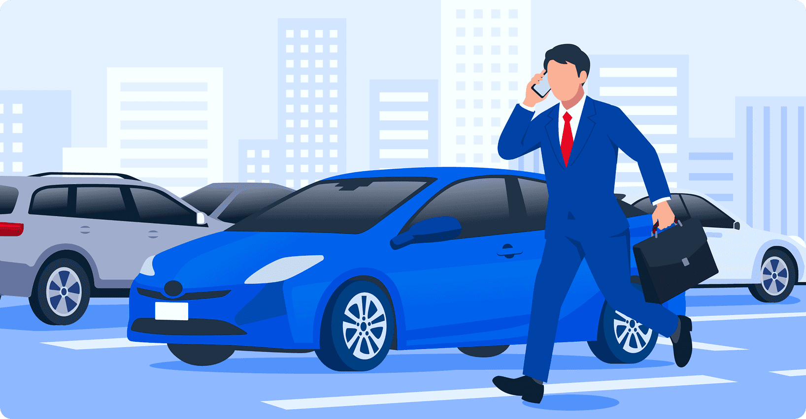 営業での社用車不足のシーン