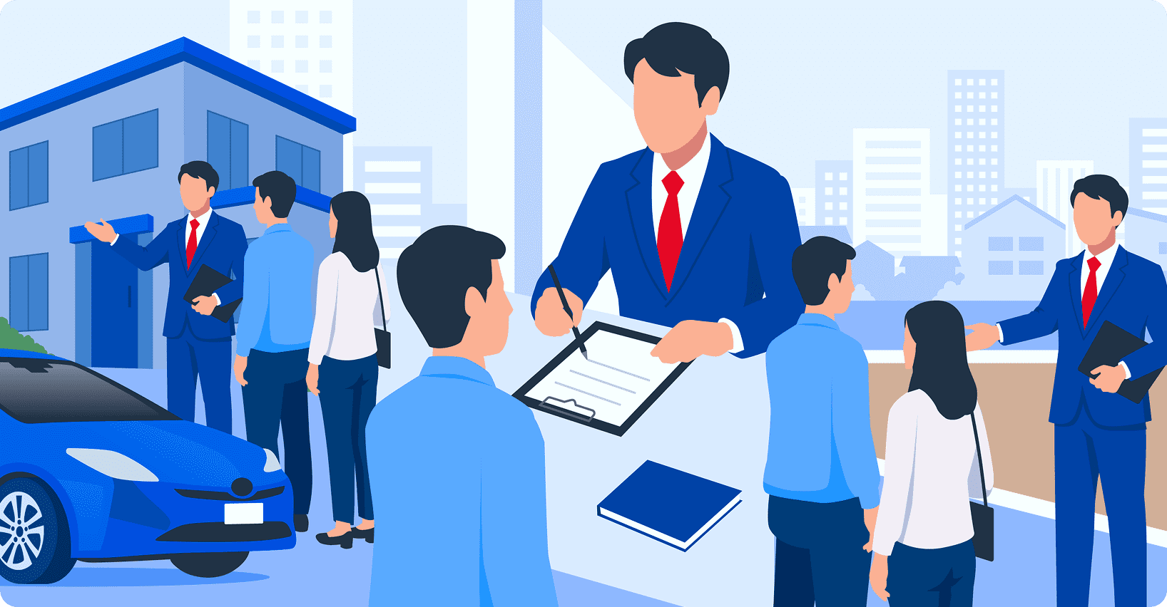 不動産業界での物件案内シーン